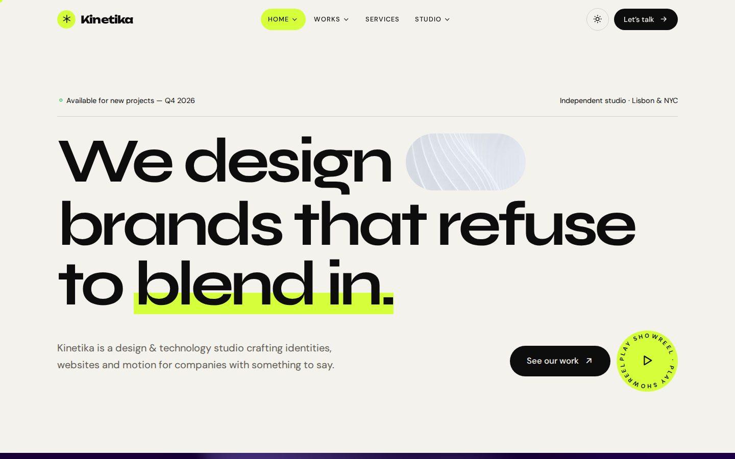 Kinetika home page preview